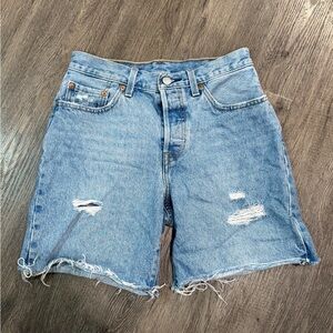 Levi's Light Blue Distressed Women's Shorts